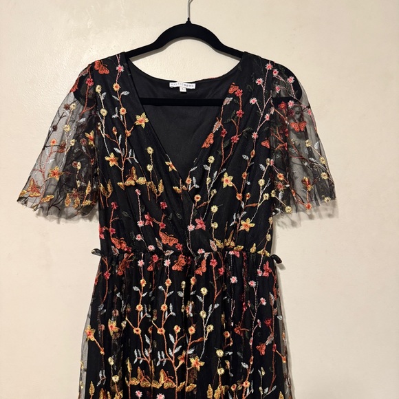 Baltic Born Floral Marsielle Black Dress With Pink, Orange, & Yellow Accents - Picture 12 of 16